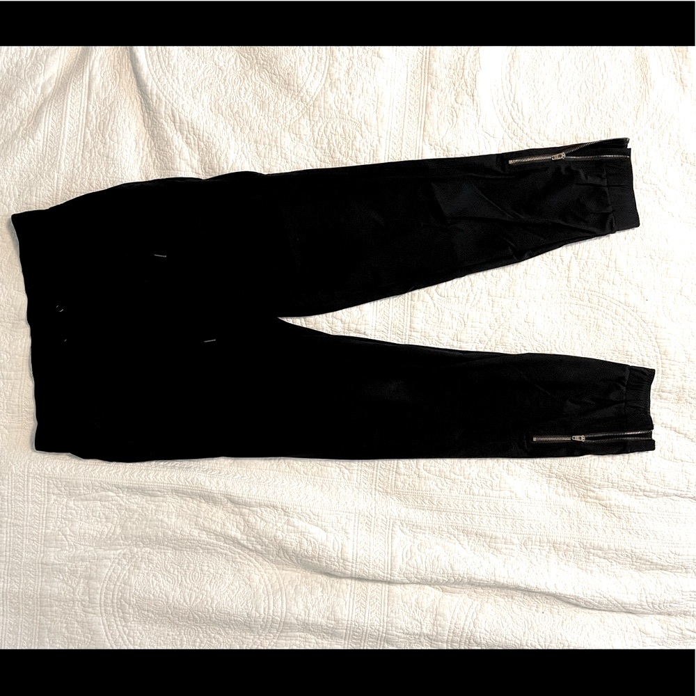 CRZ Yoga Black Lightweight Joggers with Zip Detail